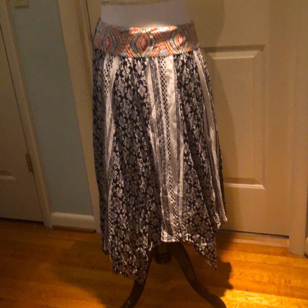 Boho mixed print lightweight skirt